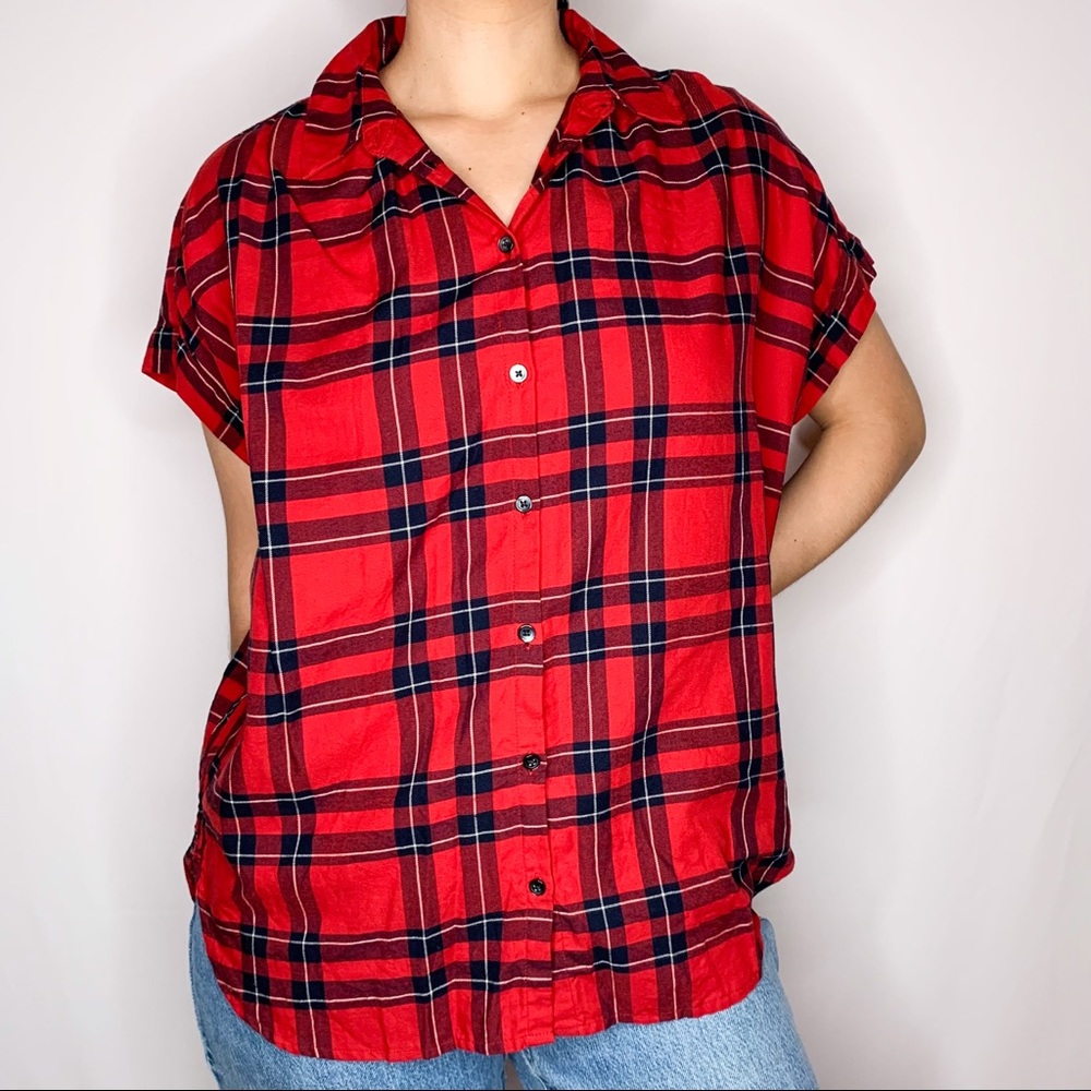 Madewell Plaid Oversized Collared Shirt | Size S